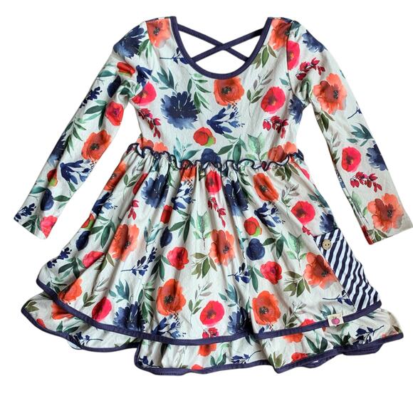 Cheeky Plum tiered floral dress with pockets - Picture 2 of 9